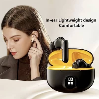 Wireless Earbuds with charging case black Bluetooth 5.3