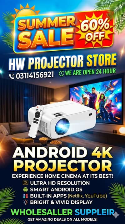 ANDROID PROJECTOR, LED PROJECTOR , MINI PROJECTOR , HD PROJECTOR