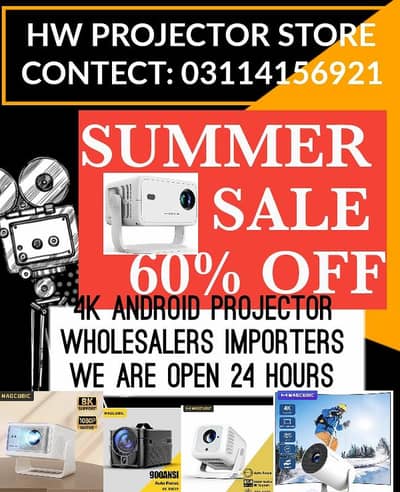 ANDROID SMART PROJECTOR FULL HD PROJECTOR WIFI HOME CINEMA