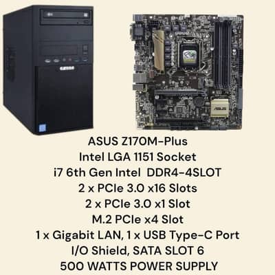 Asus z170m-plus tower I76th 16gb 500GB ssd 50000