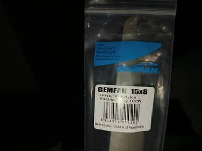 NEW | Gemfan 15x8 Glass-Fiber Nylon Propeller (Gray, 2CCW)