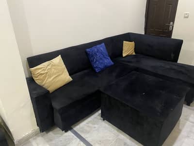 L shape 7 seater sofa plus front table of setie for sale