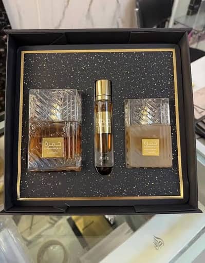 Lattafa Khamrah Gift Set With Hair Mist 3 Pcs