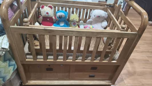 A+ Wooden Baby Cot & Swing (Baby Jhola)