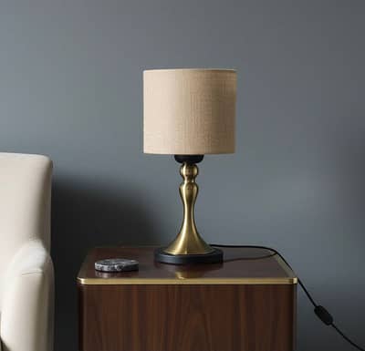 Antique golden black table lamp [PAIR]
