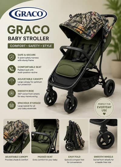 Graco Imported Baby Stroller – Lightweight & Premium Condition