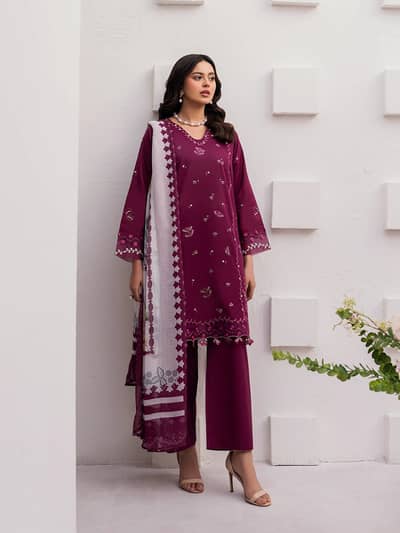 Original Edenrobe Pret Embroidered Slub Lawn Suit – Small –  New