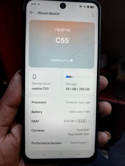 realme c55.8+16.256 gb exchange possible ha