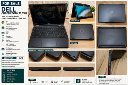 Dell Chromebook 11 3189 – Touch Screen | 360 Foldable | 4GB RAM