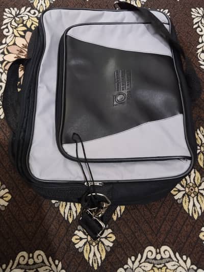 Imported professional laptop bag grey black with shoulder strap