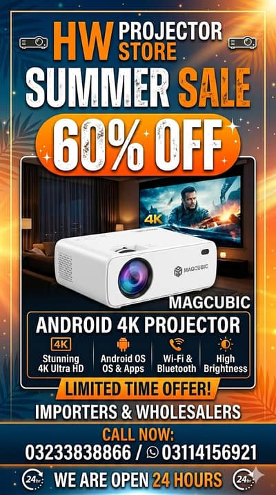 ANDROID SMART PROJECTOR  FULL HD /MULTIMEDIA / WIFI HOME CINEMA