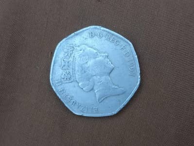 British 50 Pence coin 1997