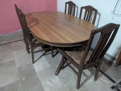 Wooden Dining table with 8 Chairs