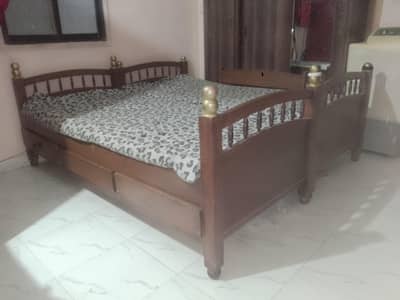 Bunk Bed , , مضبوط لکڑی کا بنک بیڈ /دو سنگل بیڈ ،، مناسب قیمت