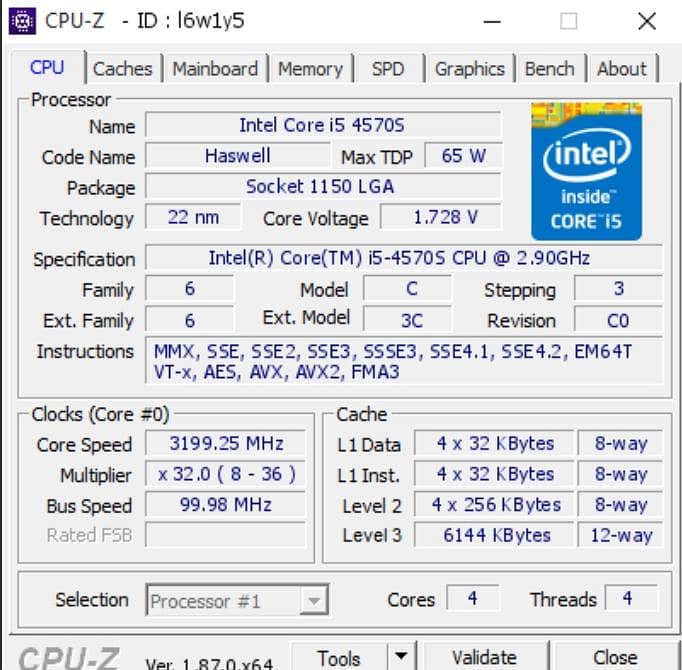 processor 4th generation i5 4570s 1