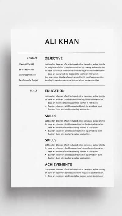 Job Ke Liye CV Banwao - 1 Ghante Mein - 300 Rs