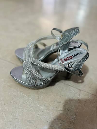 Brand city Elegant Silver Party Heels