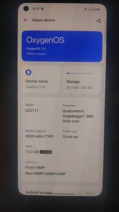 one plus 9 5G 10/10 condition 12/256