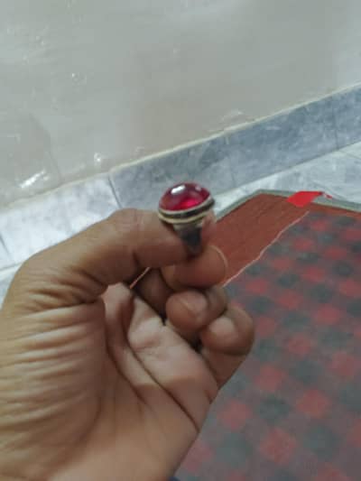 Anari Yaqoot With Chandi Ring