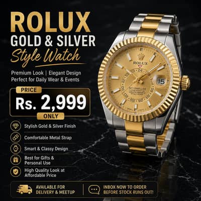 Rolux Gold and Silver Stylish Watch