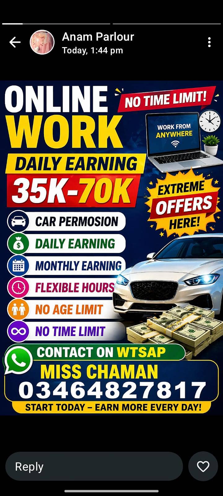 Online Work available 0