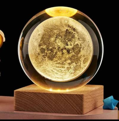 *Product Name*: 3D Crystal Ball Lamp with Golden Glow & USB Recharge