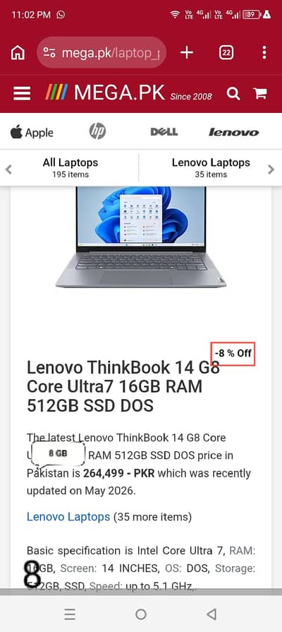 Lenovo Thinkpad g8 IRL 14 Cori7 13th generation 512gb ssd