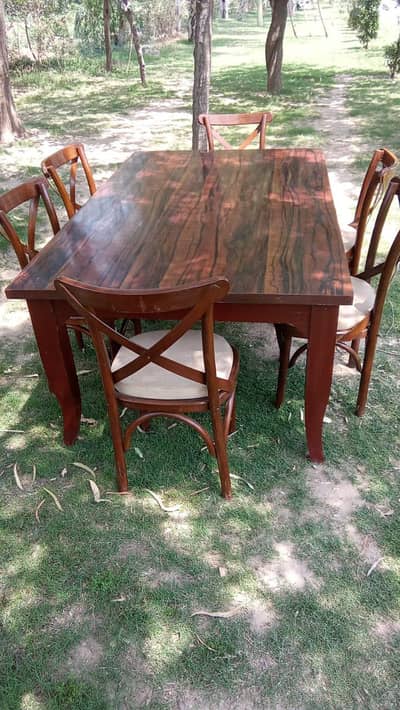Wooden Dining Table with 6 Chairs for Urgent Sale