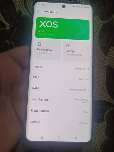 Infenix Zero 30 , 8+8  Gb Ram, 256 Gb Storage