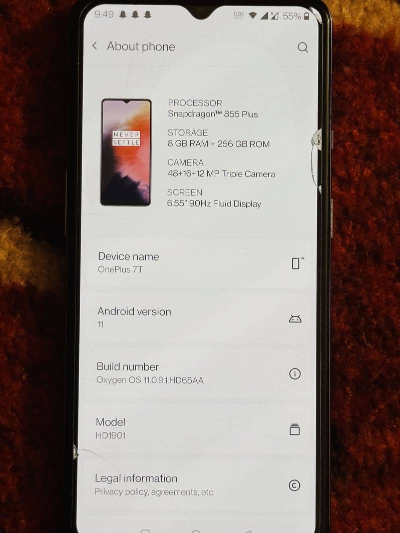 One plus 7T 5
