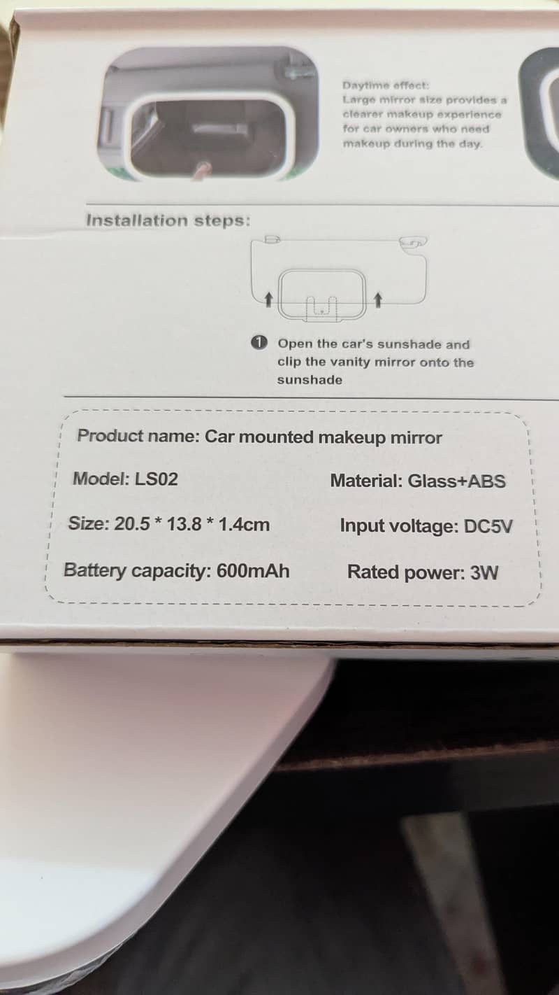 LED Sun Visor Mirror Light 12
