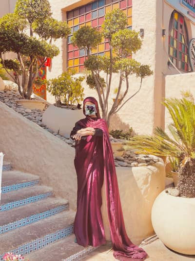purple black sari