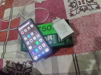 hot 50 pro 8+8/128gb with box charger no open no raipar