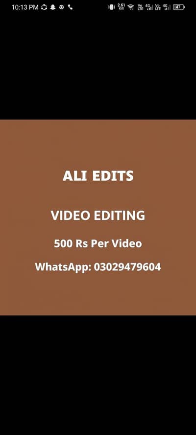Video Editing 500 Rs - 24hr Delivery