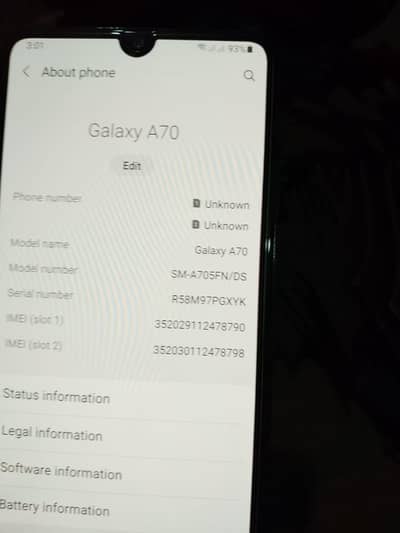Samsung galaxy a70 8/128 03124499315 cntct nmb