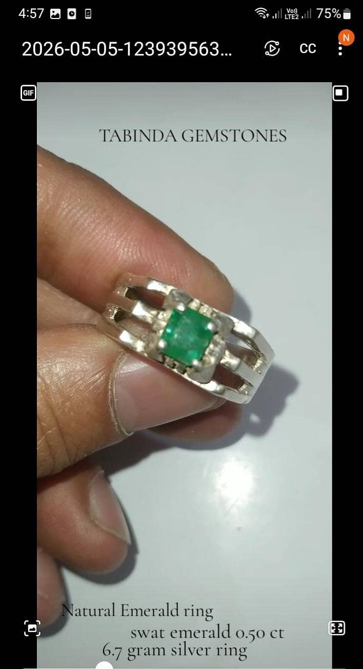 Emerald silver ring 1