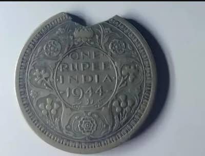 one rupee india 1944 silver coin