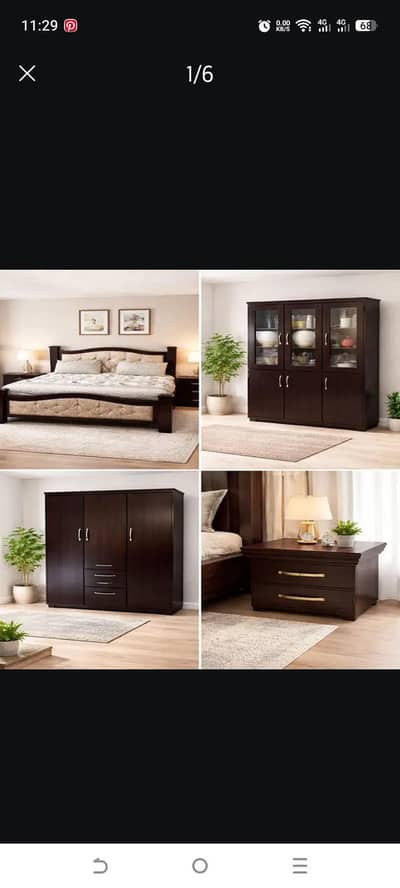 king bed+site table+3door  almari+devidor
