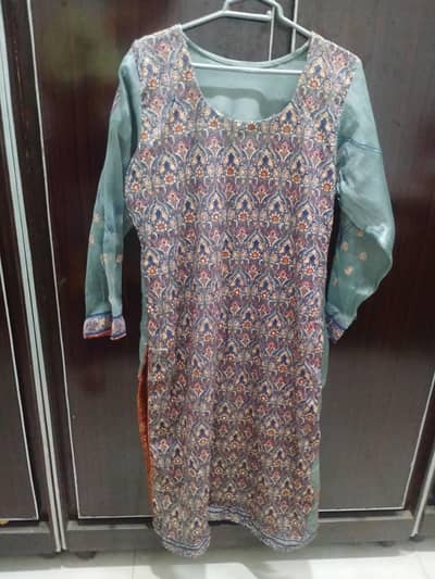 3 piece khaddi net fancy dress