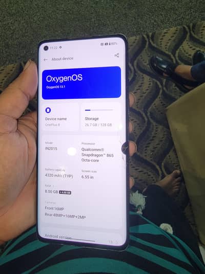 one plus 8 12+128  dual sim approvd