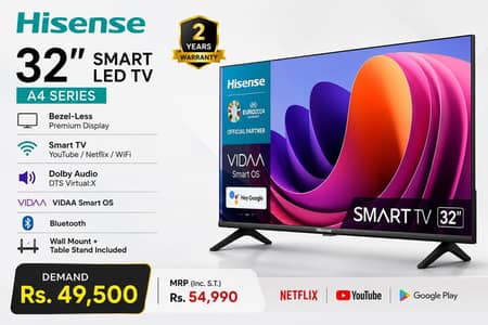 Hicence 32" Smart LED TV Bezel-Less | Open Box Like New