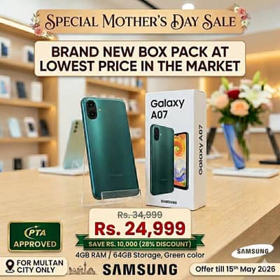 Samsung Galaxy A07 5G (4GB/64GB), Green, New, at lowest price