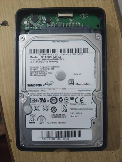 1tb hard drive with casing good condition