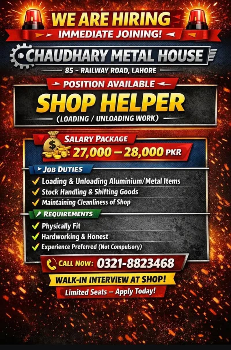 Labour Required for loading and unloading 0