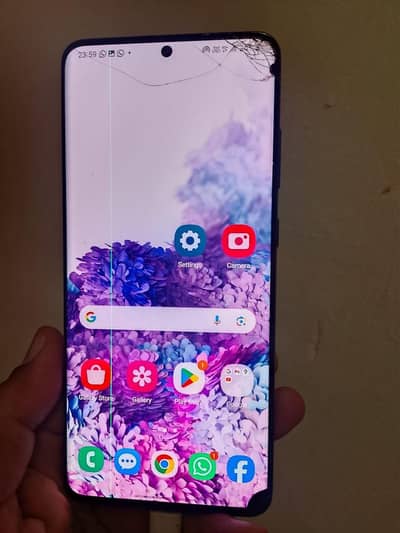 Galaxy S20 Ultra 12/128 1 line glass crack official approved all ok