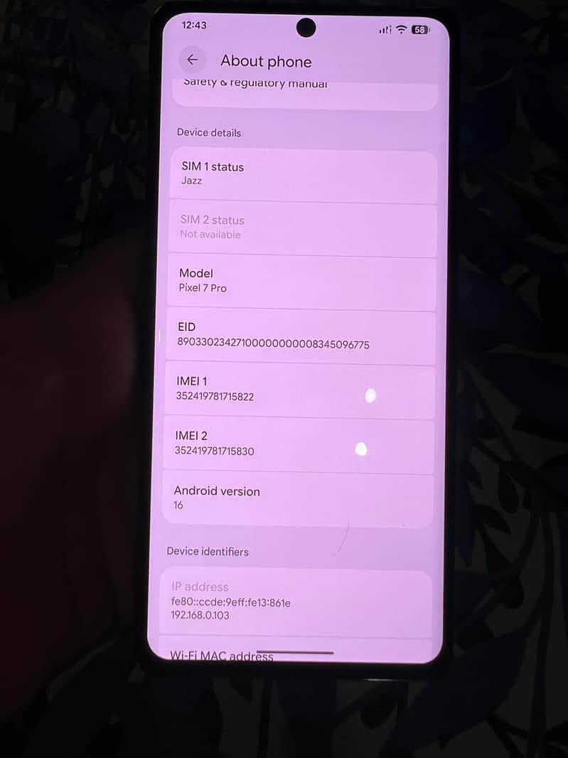 Google pixel 7pro 5
