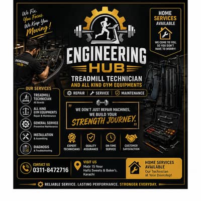 Treadmill & All kind gym equipments repair and Maintenance