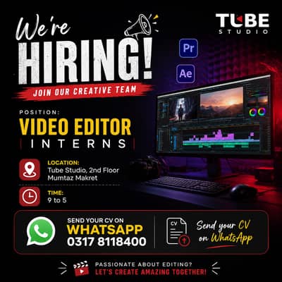 We’re Hiring – Video Editor Interns
