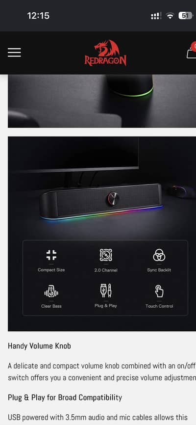 Redragon GS560 Gaming Soundbar