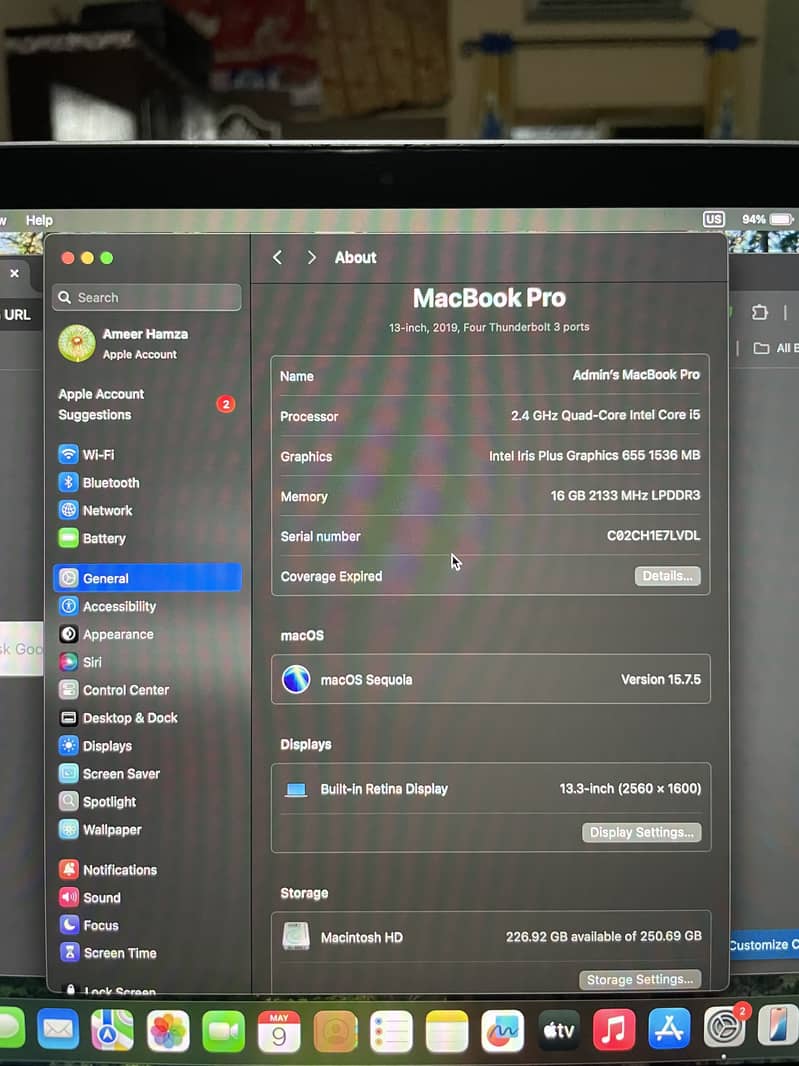 Macbook pro 2019 touch bar updated version 5